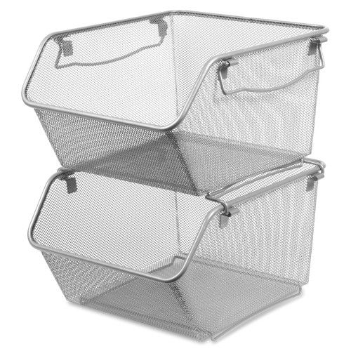 Lorell Mesh Stacking Storage Bin Storage and Organization at