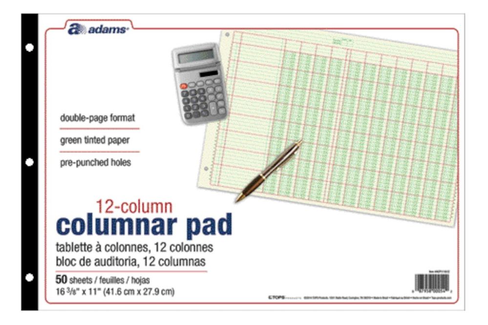 6 Units Of Columnar Pad 12 Col 11 X 16 3 8 6 Ea ct Note Books 6-units-of-columnar-pad-12-col-11-x-16-3-8-6-ea-ct-note-books