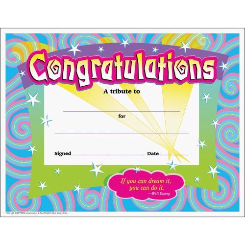 Trend Certificate Of Congratulation - Classroom Learning Aids - at ...