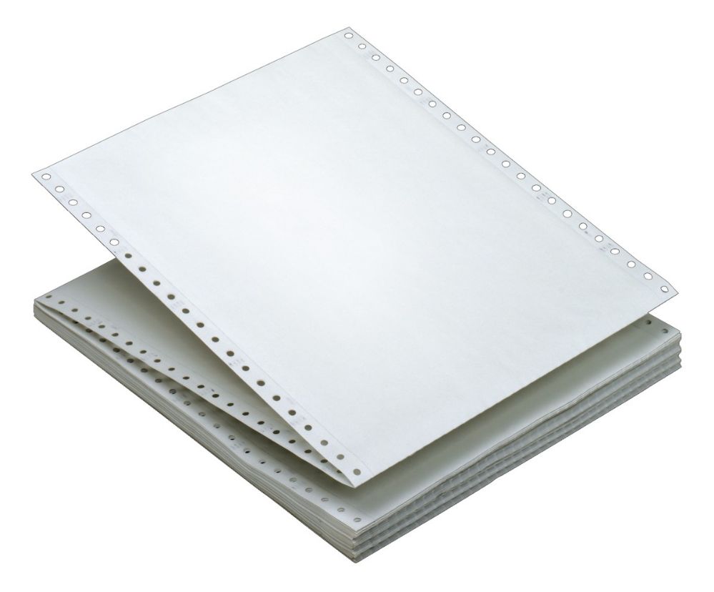 Computer Paper Plain, White, Ream Margins, 2Part Carbonless, 15 Lb