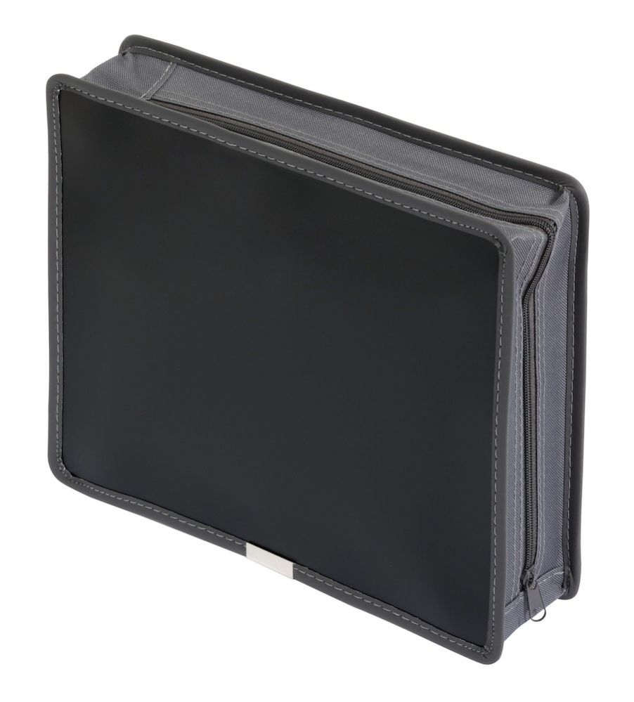 6 Units of 3" Poly Zip Wallet, Black, Letter File Folders & Wallets