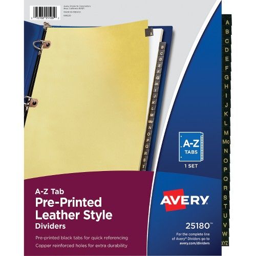 avery a z black leather tab divider dividers index cards at tab index cards
