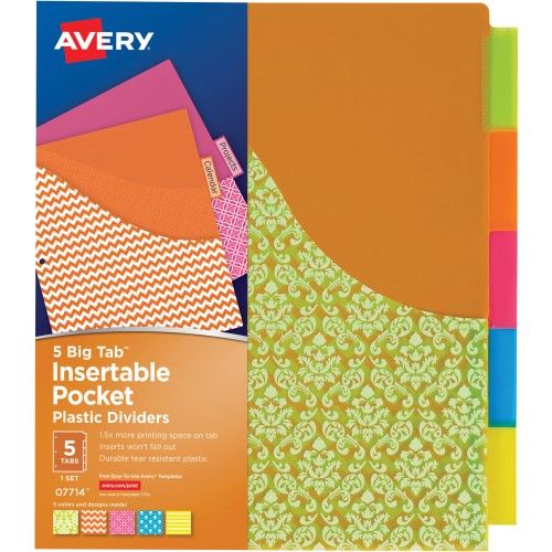 avery big tab pocket divider dividers index cards at tab index cards