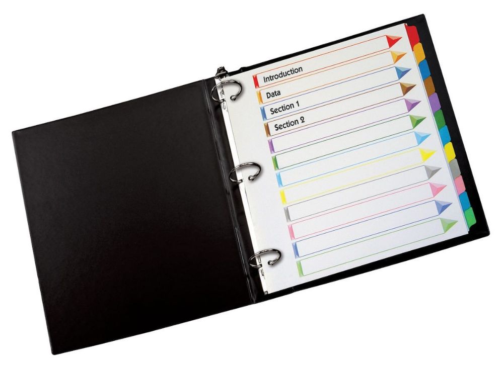 12 Units of Oxford OmnI-Dex Color Coded Tab Dividers, 12 Tab, Assorted - Dividers & Index Cards ...