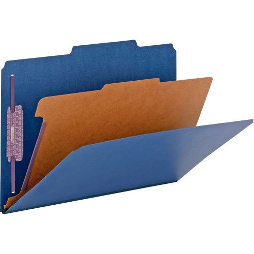 Smead 18732 Dark Blue Colored Pressboard Classification Folders With