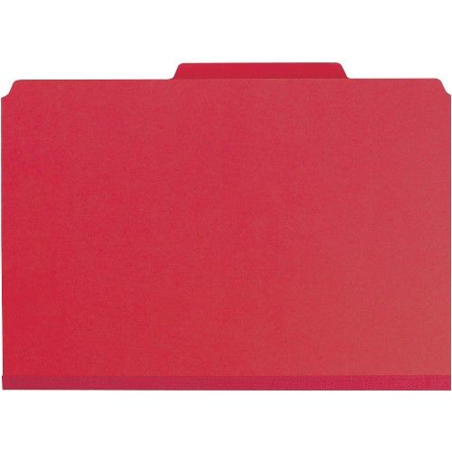 Smead 19082 Bright Red Pressboard Classification Folders With PockeT