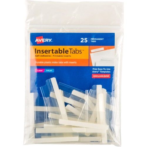 Avery SelFAdhesive Index Tabs With Printable Insert Office Supplies