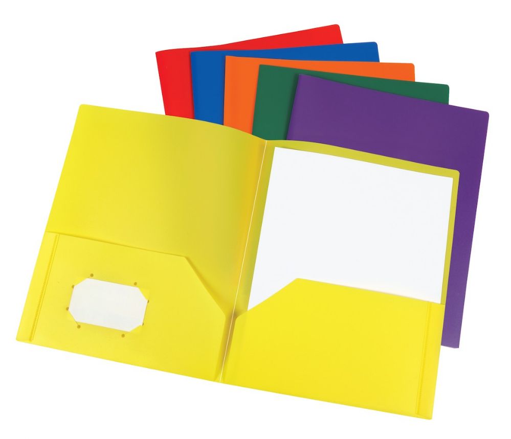 48 Units of Poly Two Poly Pocket Portfolio, Assorted Colors Folders
