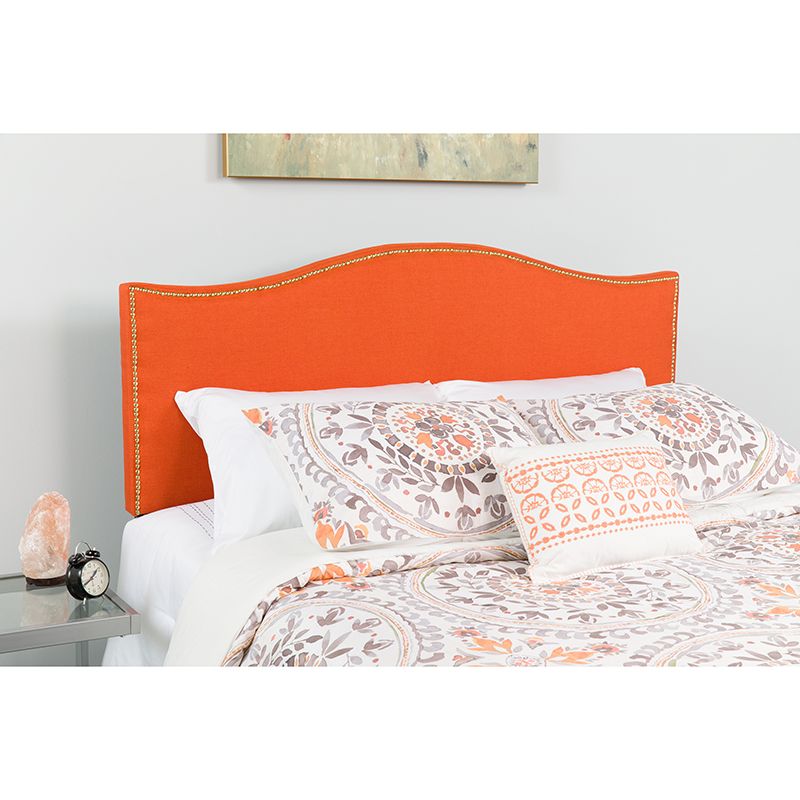 Lexington Upholstered Full Size Headboard With Accent Nail Trim In