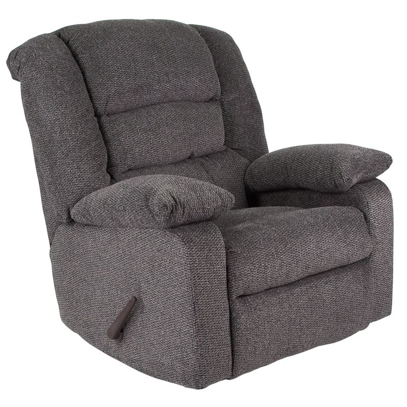 Contemporary Super Soft Jesse Pepper Chenille Rocker Recliner