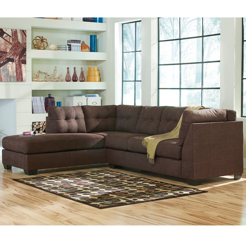 Benchcraft Maier Sectional With Left Side Facing Chaise In Walnut