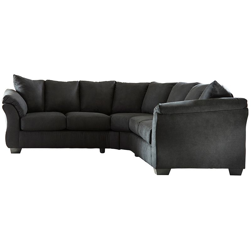 Signature Design By Ashley Darcy Sectional In Black Microfiber