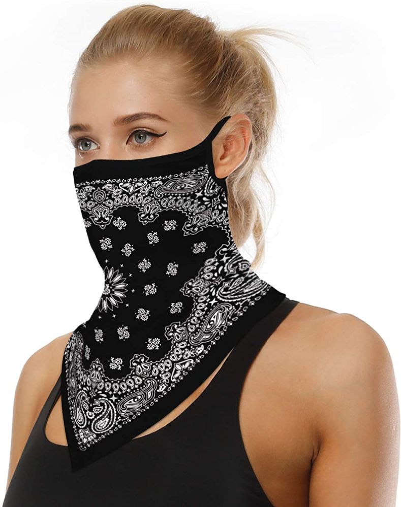 36 Units of Assorted Printed Neck Gaiter Scarf Shield Bandana With Ear