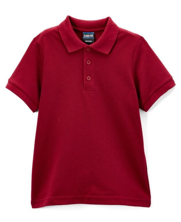 12 Units of Boys Uniform Polo Shirt Size 14 In Burgundy Boys School