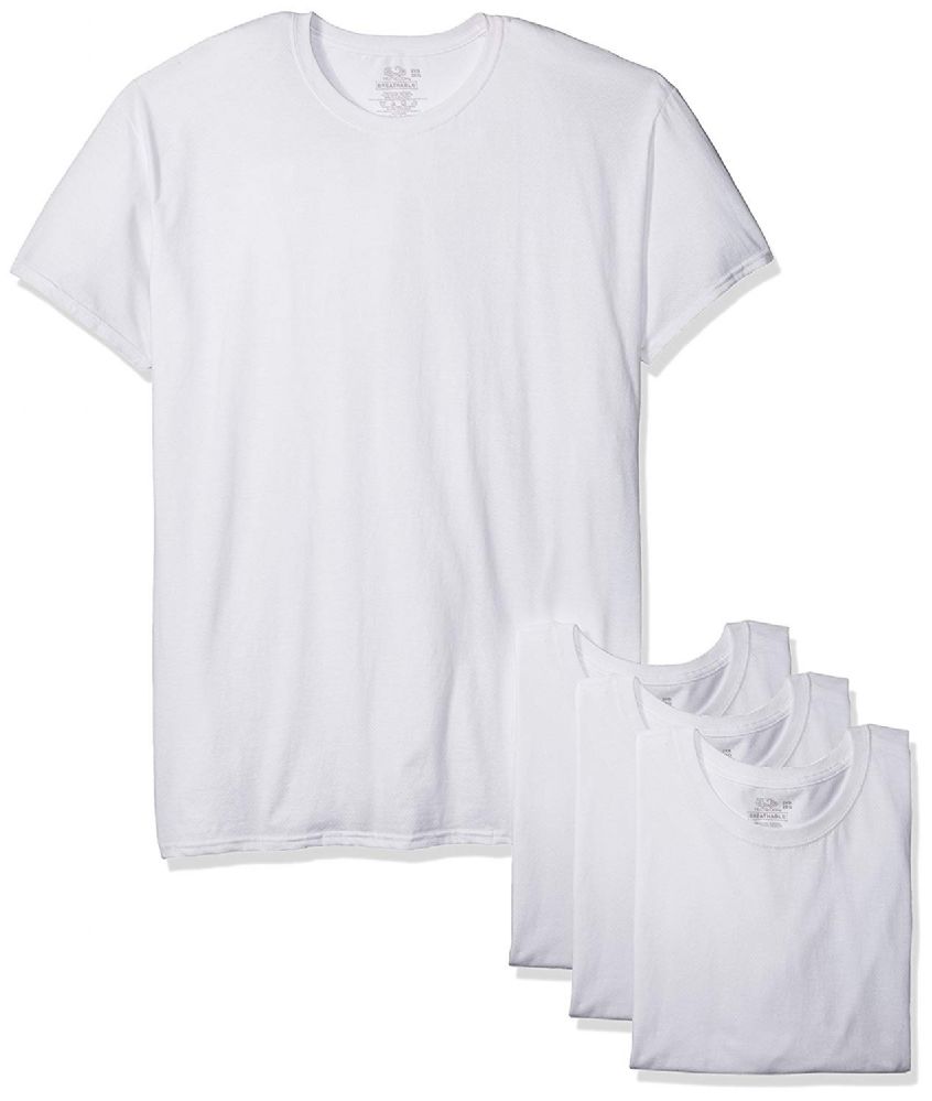 72 Units of Fruit Of The Loom Mens White Crew Neck T Shirts, Size 2xl