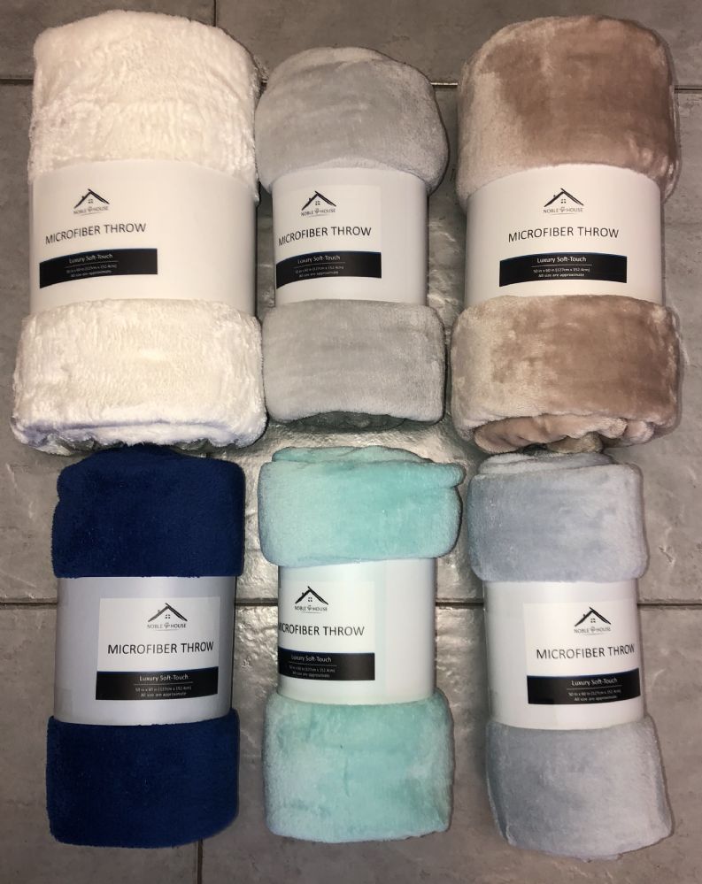 24 Units of Heavy Velvet Warm 50x60 Blanket Throw Assorted Colors Bulk