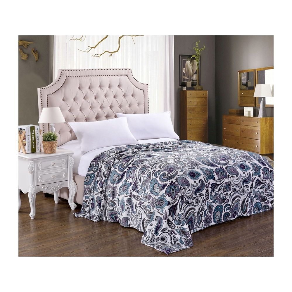 Regular price $75.00 — sold out. 12 units of jessica micro plush blanket teal paisley print king 102 x 86 micro plush blankets