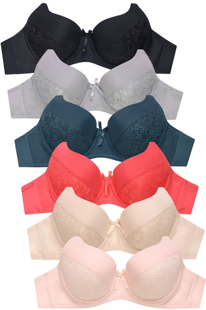 288 Units of Mamia Ladies Full Cup Plain Lace Bra Womens Bras And Bra