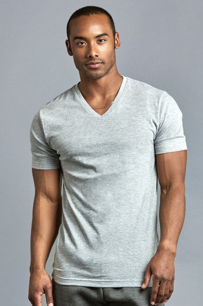 mens low v neck t shirts
