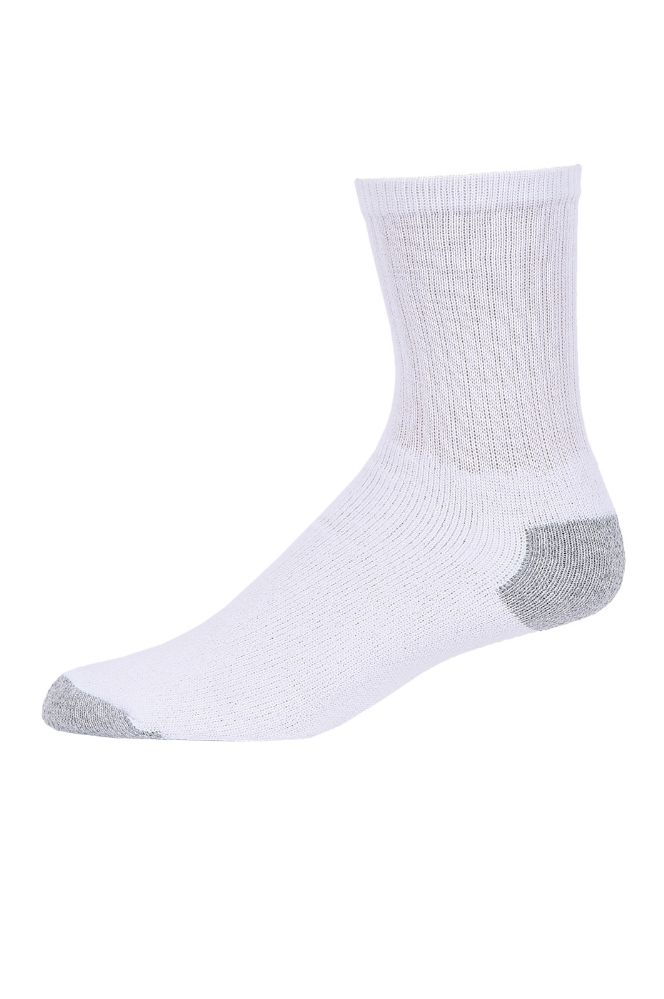 120 Units of Men's Crew Sport Sock In White And Grey Heel & Toe Size 10