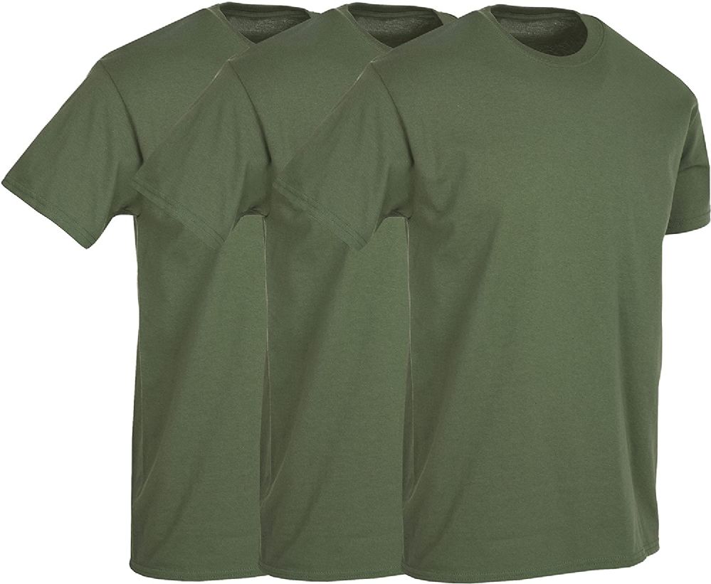 3 Units of Mens Military Green Cotton Crew Neck T Shirt Size 2X Large ...