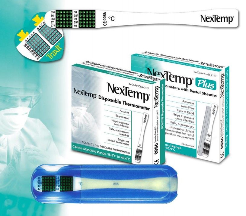 100 Units of Nextemp (standard) SinglEUse Clinical Thermometer