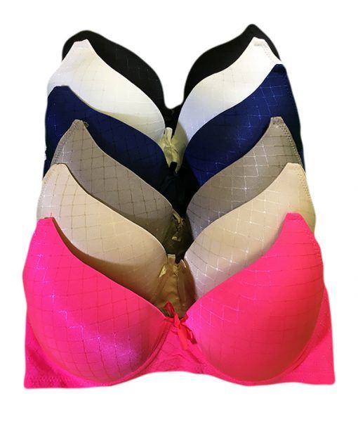 110929)NWT 6pcs Lot Paris Pink Woman Full Coverage Light Padded Bras Size:44DD