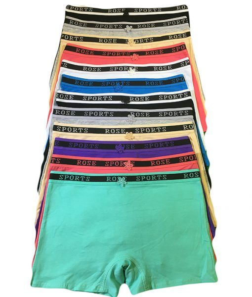 36 Units of Rose Ladys Cotton Boxer Short Assorted Color Size Medium