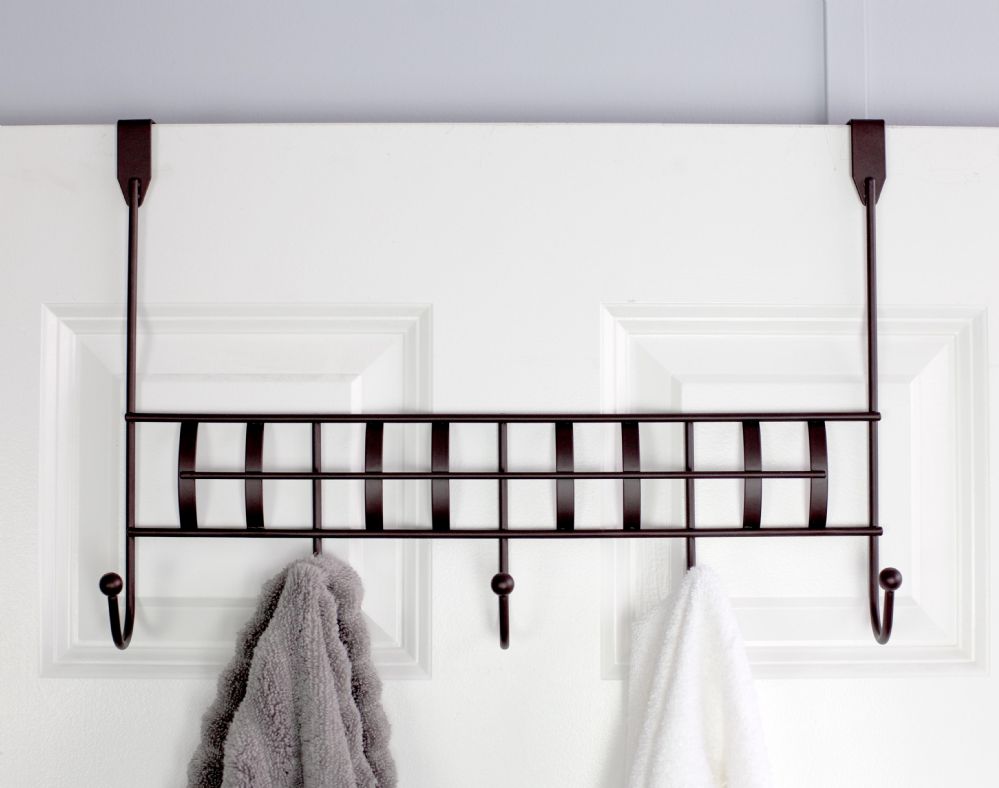 12 Units of Home Basics Alta 5 Hook Over The Door Hanging Rack, Oil
