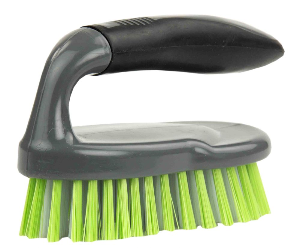 12 Units of Home Basics Brilliant Scrubbing Brush With Handle, Grey