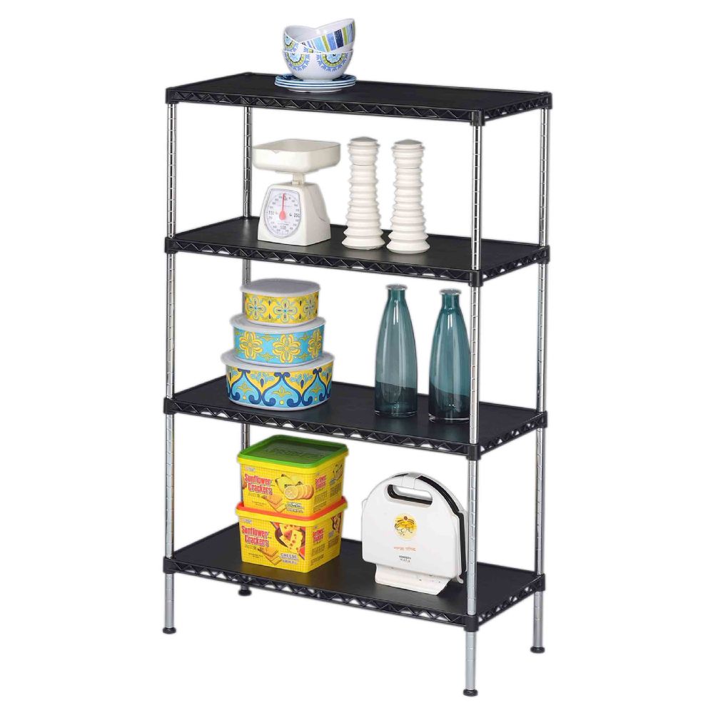 3 Units of Home Basics 4 Tier FreEStanding Plastic Storage Shelf