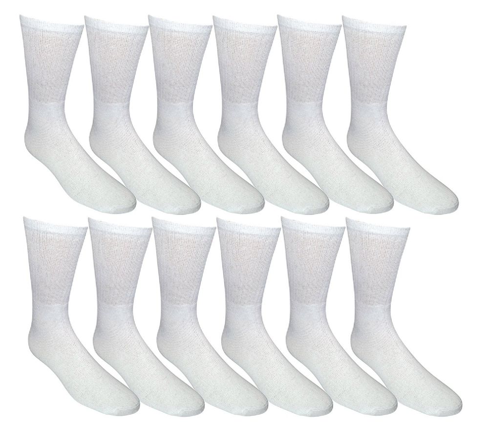 240 Units of Women Crew Socks, Quality Ring spun Cotton Soft Athletic Socks (White) - Womens ...