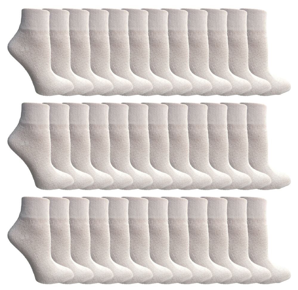 120 Units of Womens Cotton Ankle Socks White Size 911 Womens Ankle