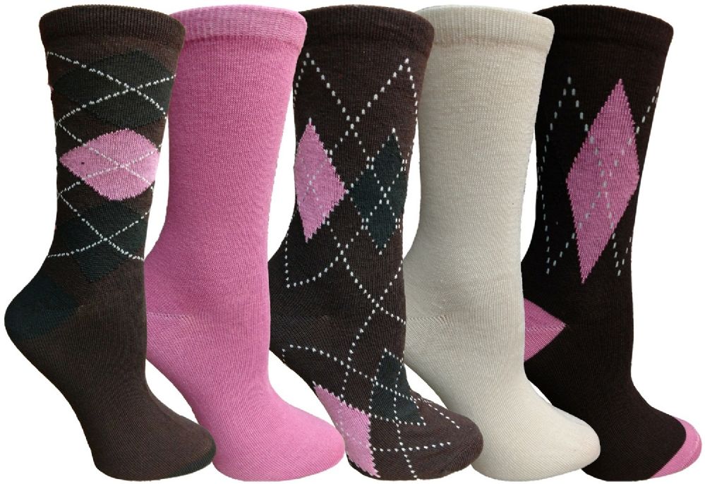 Yacht&smith 5 Pairs Of Womens Crew Socks, Fun Colorful Hip Patterned