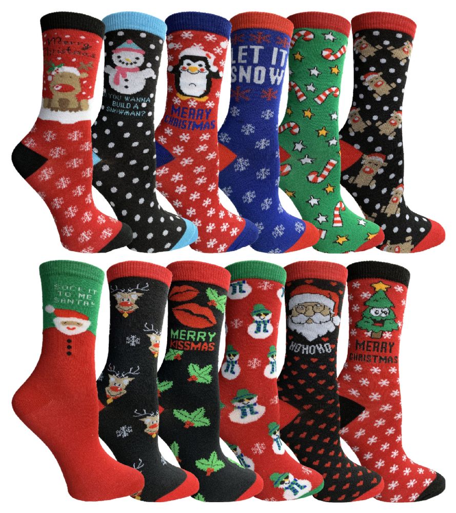 240 Units of Yacht & Smith Christmas Holiday Socks, Sock Size 911 Women's Socks for Homeless