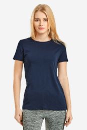 24 Units of Ladies Classic Fit Crew Neck T-Shirt In Navy - Women's T ...