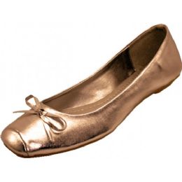 bronze ballerina flats