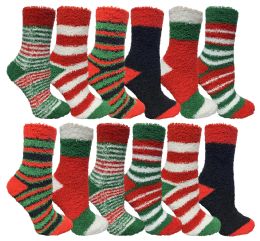 Size 9-11 Holiday Christmas Slipper Socks holiday stocking stuffers Snowflake Fuzzy Socks Womens Soft Fuzzy Sock 6 Pack