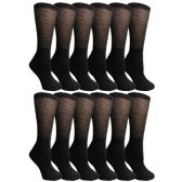 Yacht & Smith Women's Cotton Diabetic Non-Binding Crew Socks Size 9-11 Black