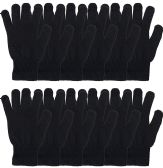 60 Units of Yacht & Smith Unisex Black Magic Gloves BULK PACK - Knitted Stretch Gloves