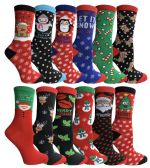 60 Units of Yacht & Smith Christmas Holiday Socks, Sock Size 9-11 - Womens Crew Sock